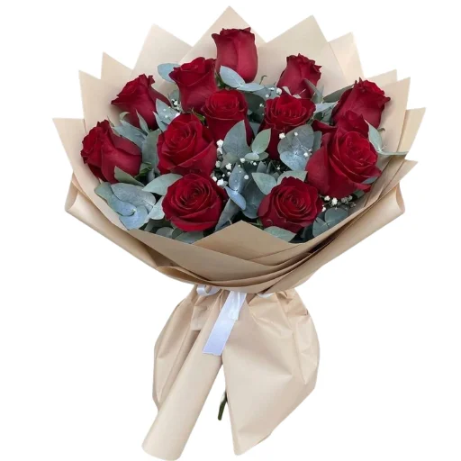 Ramo de 12 rosas rojas importadas